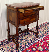 Load image into Gallery viewer, Antique French Louis XVI Style Marble Top Chest Side End Table Walnut c.1920s-30