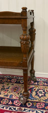 Load image into Gallery viewer, Antique English Trolley Tea Cart Pastry Cocktail Bar Cart Tray Tudor Oak 1930s