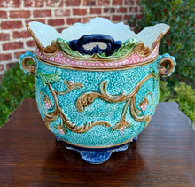 Load image into Gallery viewer, Antique French Majolica Onnaing Cache Pot Planter Bowl Jardiniere Vase Floral