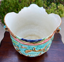 Load image into Gallery viewer, Antique French Majolica Onnaing Cache Pot Planter Bowl Jardiniere Vase Floral