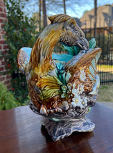 Load image into Gallery viewer, Antique French Majolica Onnaing Cache Pot Planter Bowl Jardiniere Phoenix Bird