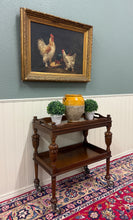 Load image into Gallery viewer, Antique English Trolley Tea Cart Pastry Cocktail Bar Cart Tray Tudor Oak 1930s