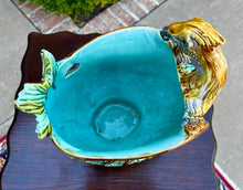 Load image into Gallery viewer, Antique French Majolica Onnaing Cache Pot Planter Bowl Jardiniere Phoenix Bird