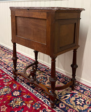Load image into Gallery viewer, Antique French Louis XVI Style Marble Top Chest Side End Table Walnut c.1920s-30