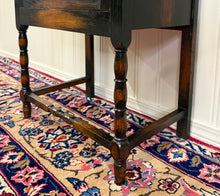 Load image into Gallery viewer, Antique English Arts &amp; Crafts Oak Leaded Stained Glass Bookcase Cabinet c.1930s