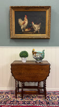 Load image into Gallery viewer, Antique English Table Drop Leaf Gateleg Pie Crust Top Barley Twist Oak c. 1930s