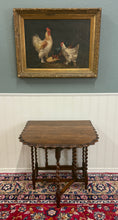 Load image into Gallery viewer, Antique English Table Drop Leaf Gateleg Pie Crust Top Barley Twist Oak c. 1930s