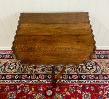 Load image into Gallery viewer, Antique English Table Drop Leaf Gateleg Pie Crust Top Barley Twist Oak c. 1930s