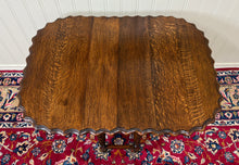 Load image into Gallery viewer, Antique English Table Drop Leaf Gateleg Pie Crust Top Barley Twist Oak c. 1930s