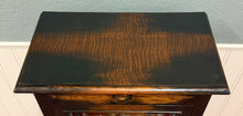 Load image into Gallery viewer, Antique English Arts &amp; Crafts Oak Leaded Stained Glass Bookcase Cabinet c.1930s
