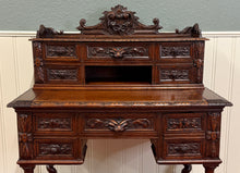 Load image into Gallery viewer, Antique French Petite Barley Twist Desk Carved Oak Renaissance Revival c.1890