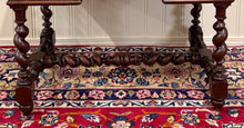 Load image into Gallery viewer, Antique French Petite Barley Twist Desk Carved Oak Renaissance Revival c.1890