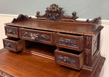 Load image into Gallery viewer, Antique French Petite Barley Twist Desk Carved Oak Renaissance Revival c.1890