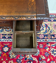 Load image into Gallery viewer, Antique French Petite Barley Twist Desk Carved Oak Renaissance Revival c.1890