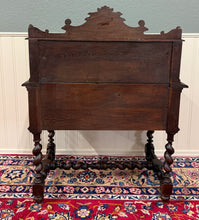 Load image into Gallery viewer, Antique French Petite Barley Twist Desk Carved Oak Renaissance Revival c.1890