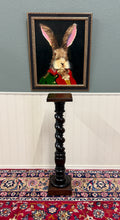 Load image into Gallery viewer, Antique French Louis XIII Barley Twist Pedestal Plant Stand Oak 42" T