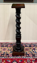 Load image into Gallery viewer, Antique French Louis XIII Barley Twist Pedestal Plant Stand Oak 42" T