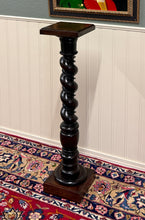 Load image into Gallery viewer, Antique French Louis XIII Barley Twist Pedestal Plant Stand Oak 42" T