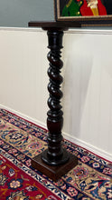 Load image into Gallery viewer, Antique French Louis XIII Barley Twist Pedestal Plant Stand Oak 42" T
