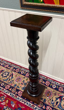 Load image into Gallery viewer, Antique French Louis XIII Barley Twist Pedestal Plant Stand Oak 42" T