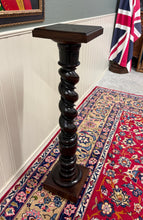 Load image into Gallery viewer, Antique French Louis XIII Barley Twist Pedestal Plant Stand Oak 42" T