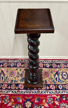 Load image into Gallery viewer, Antique French Louis XIII Barley Twist Pedestal Plant Stand Oak 42" T