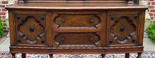 Load image into Gallery viewer, Antique English Jacobean Sideboard Server Buffet Bow Front Carved Oak c. 1920s