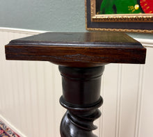 Load image into Gallery viewer, Antique French Louis XIII Barley Twist Pedestal Plant Stand Oak 42" T
