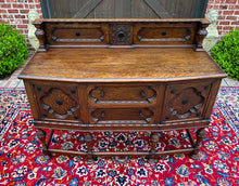 Load image into Gallery viewer, Antique English Jacobean Sideboard Server Buffet Bow Front Carved Oak c. 1920s