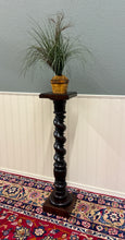 Load image into Gallery viewer, Antique French Louis XIII Barley Twist Pedestal Plant Stand Oak 42" T