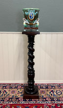 Load image into Gallery viewer, Antique French Louis XIII Barley Twist Pedestal Plant Stand Oak 42" T