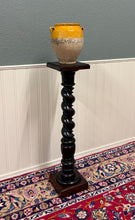 Load image into Gallery viewer, Antique French Louis XIII Barley Twist Pedestal Plant Stand Oak 42" T