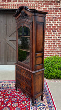 Load image into Gallery viewer, Antique French Vitrine Over Chest of Drawers Bonnetiere Bookcase Oak Carved 19C