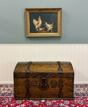 Load image into Gallery viewer, Antique Danish Dome Top Trunk Chest Blanket Box Storage Coffer Oak Mid 19th C