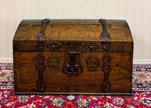 Load image into Gallery viewer, Antique Danish Dome Top Trunk Chest Blanket Box Storage Coffer Oak Mid 19th C