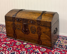 Load image into Gallery viewer, Antique Danish Dome Top Trunk Chest Blanket Box Storage Coffer Oak Mid 19th C