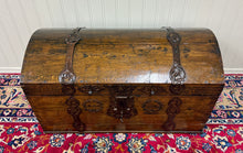 Load image into Gallery viewer, Antique Danish Dome Top Trunk Chest Blanket Box Storage Coffer Oak Mid 19th C