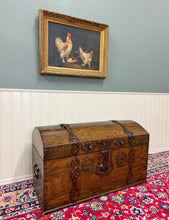 Load image into Gallery viewer, Antique Danish Dome Top Trunk Chest Blanket Box Storage Coffer Oak Mid 19th C