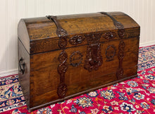 Load image into Gallery viewer, Antique Danish Dome Top Trunk Chest Blanket Box Storage Coffer Oak Mid 19th C