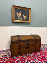 Load image into Gallery viewer, Antique Danish Dome Top Trunk Chest Blanket Box Storage Coffer Oak Mid 19th C