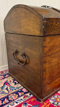 Load image into Gallery viewer, Antique Danish Dome Top Trunk Chest Blanket Box Storage Coffer Oak Mid 19th C