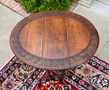 Load image into Gallery viewer, Antique English Table Drop Leaf Gateleg Turned Post Carved Top Oak Oval