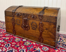 Load image into Gallery viewer, Antique Danish Dome Top Trunk Chest Blanket Box Storage Coffer Oak Mid 19th C