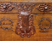 Load image into Gallery viewer, Antique Danish Dome Top Trunk Chest Blanket Box Storage Coffer Oak Mid 19th C