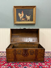 Load image into Gallery viewer, Antique Danish Dome Top Trunk Chest Blanket Box Storage Coffer Oak Mid 19th C
