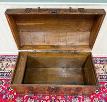 Load image into Gallery viewer, Antique Danish Dome Top Trunk Chest Blanket Box Storage Coffer Oak Mid 19th C