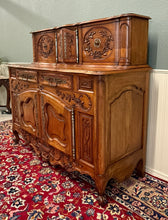 Load image into Gallery viewer, Antique French Buffet Sideboard Server Cupboard Panetiere Highly Carved Oak