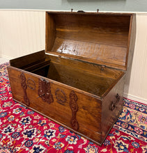 Load image into Gallery viewer, Antique Danish Dome Top Trunk Chest Blanket Box Storage Coffer Oak Mid 19th C