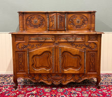 Load image into Gallery viewer, Antique French Buffet Sideboard Server Cupboard Panetiere Highly Carved Oak
