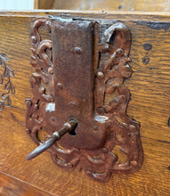Load image into Gallery viewer, Antique Danish Dome Top Trunk Chest Blanket Box Storage Coffer Oak Mid 19th C